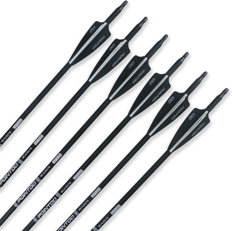 Pointdo 28"/30"/32inch Carbon Arrow Practice Hunting Arrows with Removable Tips for Compound & Recurve Bow(Pack of 12) - Image 4